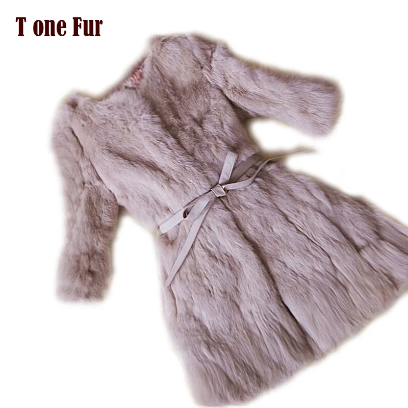 2016 New Arrival Full pelt Pure Rabbit Fur Coat 100% Real Natural Rabbit Fur Coat KFP638