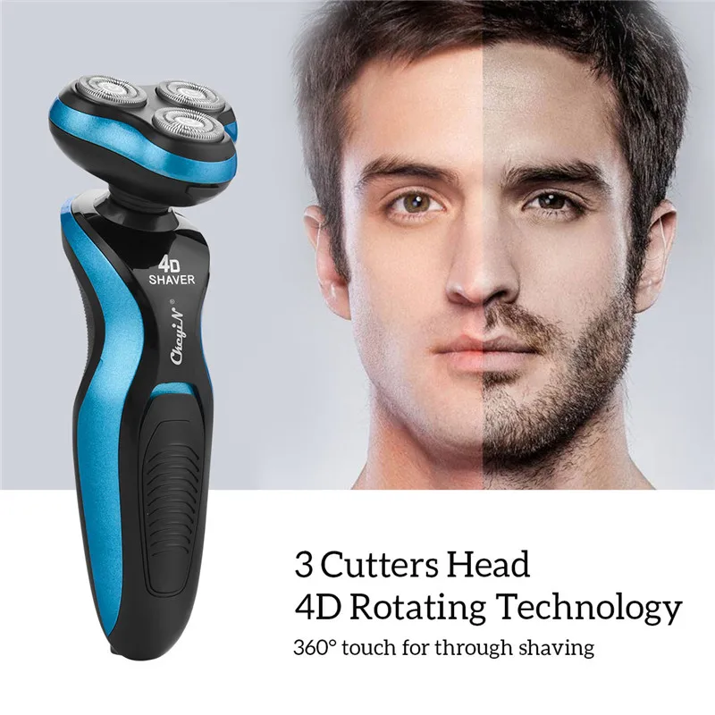 Günstige Elektrische Rasierer für Männer 4d Schwimm Triple Klinge Gesicht Haar Rasieren Maschine Cordless Bart Trimmer Razor 3 in 1 Haar clipper 35