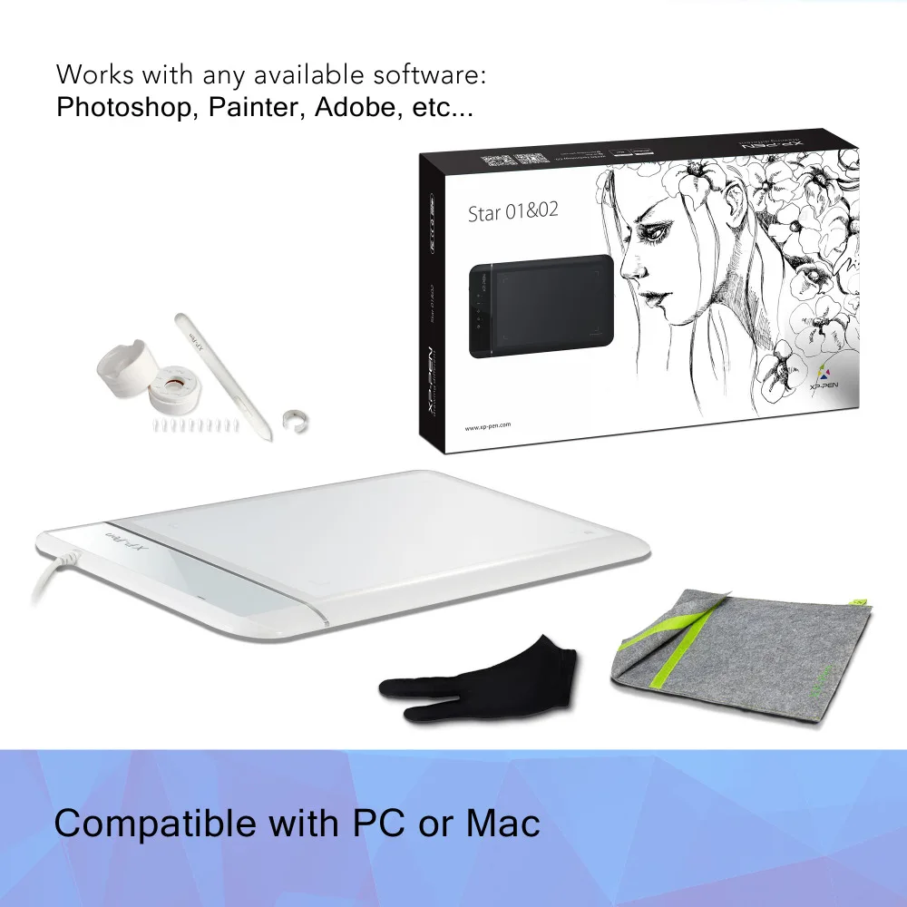 XP-Pen Star01 Digital Graphics Drawing Tablet Pen Tablet Digital Pad