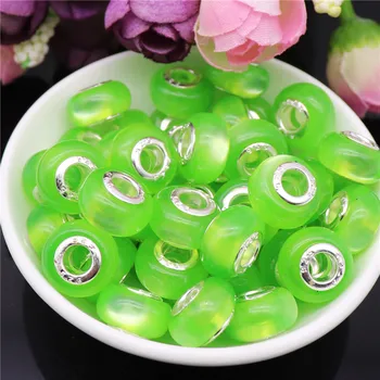 

10Pcs Cat's Eye Opal Stone Plastic Resin Round Big Hole Bead Spacer Beads Fit DIY Pandora Charm Bracelet For DIY Jewelry Making