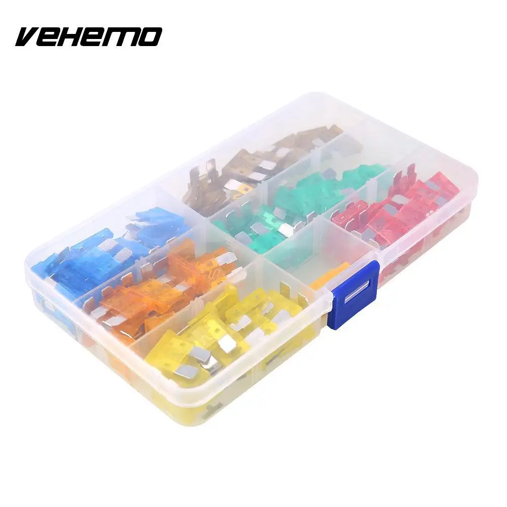 Vehemo 120pcs Assorted Automotive Blade Fuse Kit for Car Auto Van Truck Motorcycle Boatin Fuses