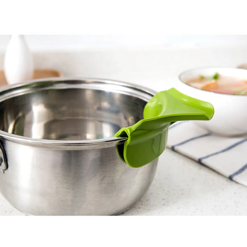 Творческий силиконовый носик Воронка мыть риса залить суп скольжения для кастрюли чаша банка анти-разлива кухонный гаджет инструмент для приготовления пищи