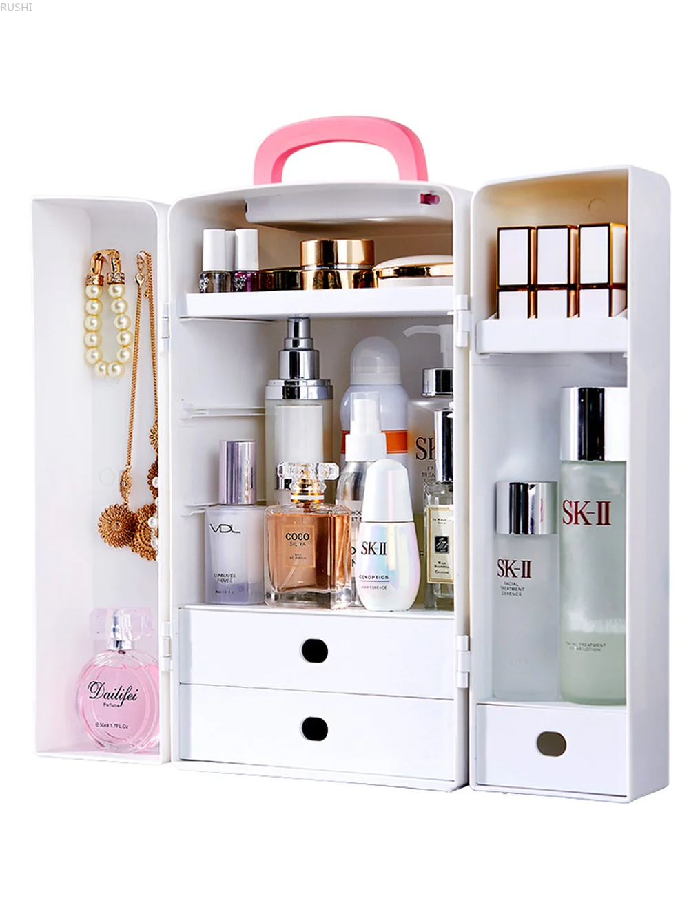 

Dormitory Cosmetics Storage Box Student Desktop Toilet Table Skin Care Product Artifact Female Dormitory Lipstick Storage Rack