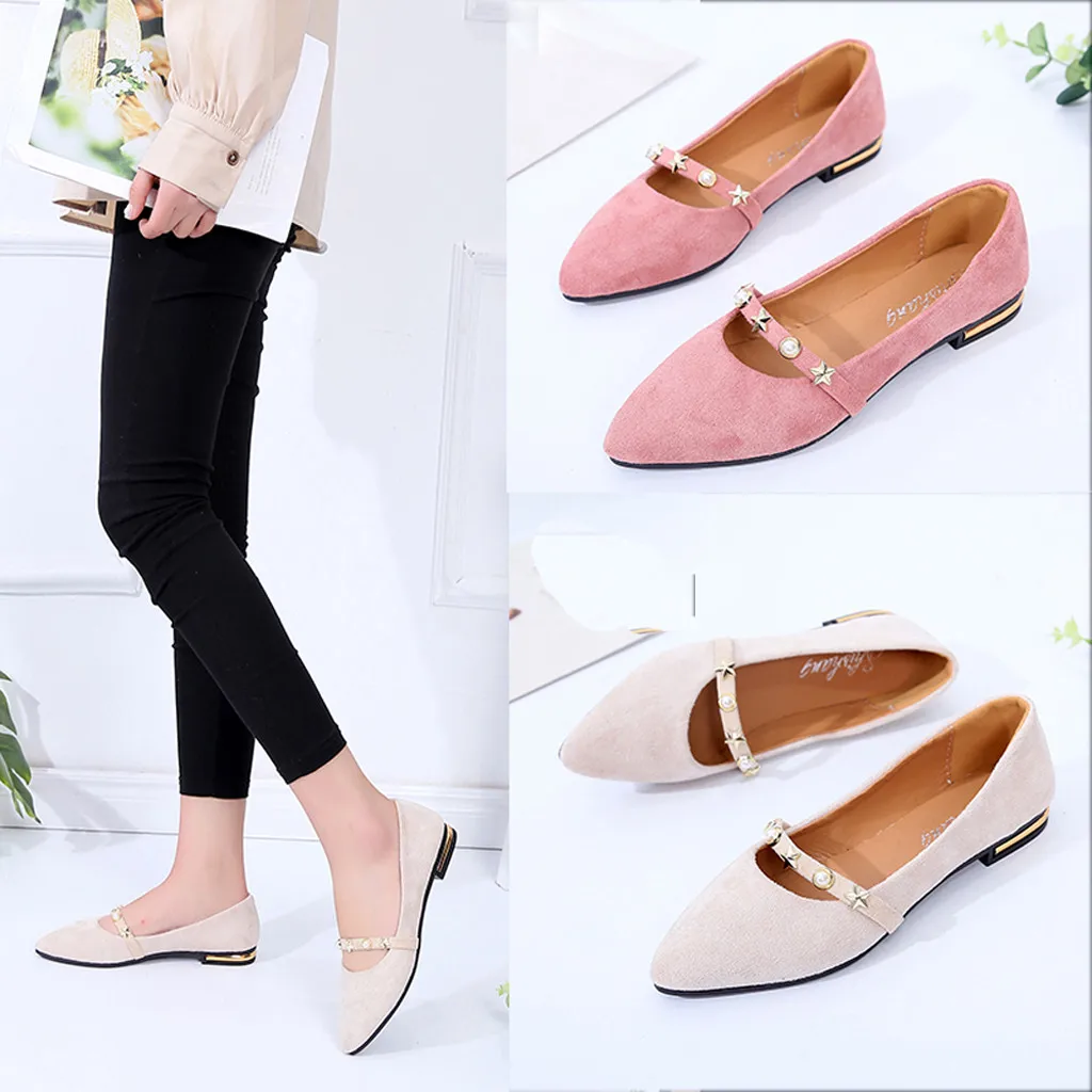 noir Des Chaussures Casual Pointues Femmes Zapatos Profonde Simples Bouche Sauvage rose Dames Beige Plates Peu Mujer Muqgew 16 qxXntaa