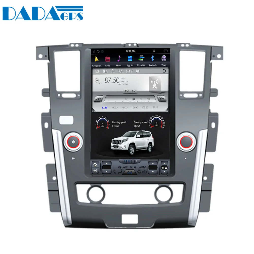 Discount 12.1"Tesla style Silver Android 6.0 Car GPS Map Navigation For NISSAN PATROL 2010-2018 multimedia radio tape recorder No dvd 3