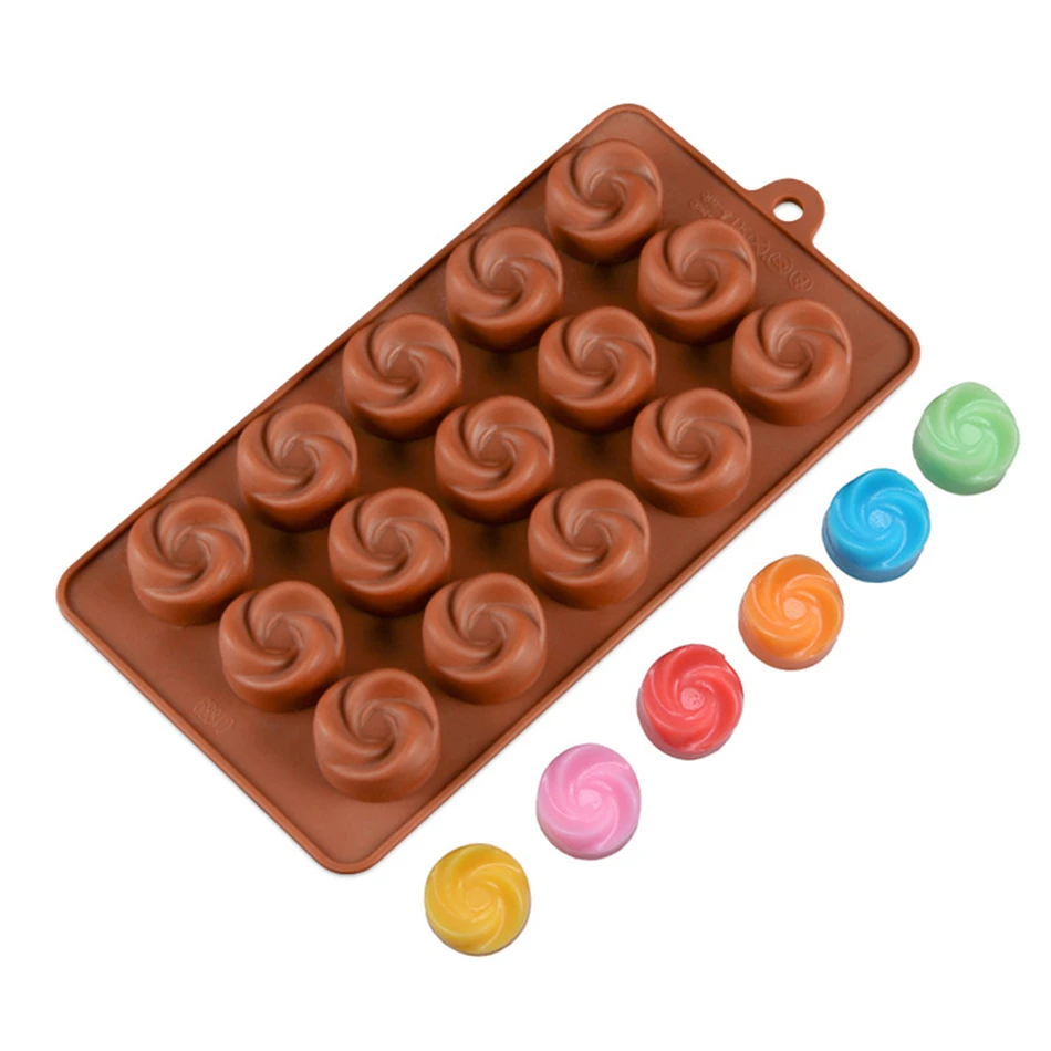

VOGVIGO Cookware Baking Tool 15-even Rose Flowers Shaped Silicone Chocolate Mold Dessert Sugarcraft Fondant Cake Decoration