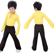 3 вида стилей желтый черный кружевной мальчик латинская Одежда для танцев/бальные Современный Латинский мальчиков танцевальный костюм