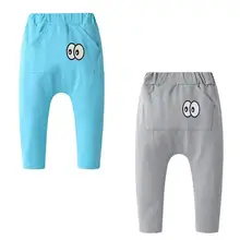 Весенние детские повседневные персонализированные леггинсы с мультяшными глазами и карманами; брюки