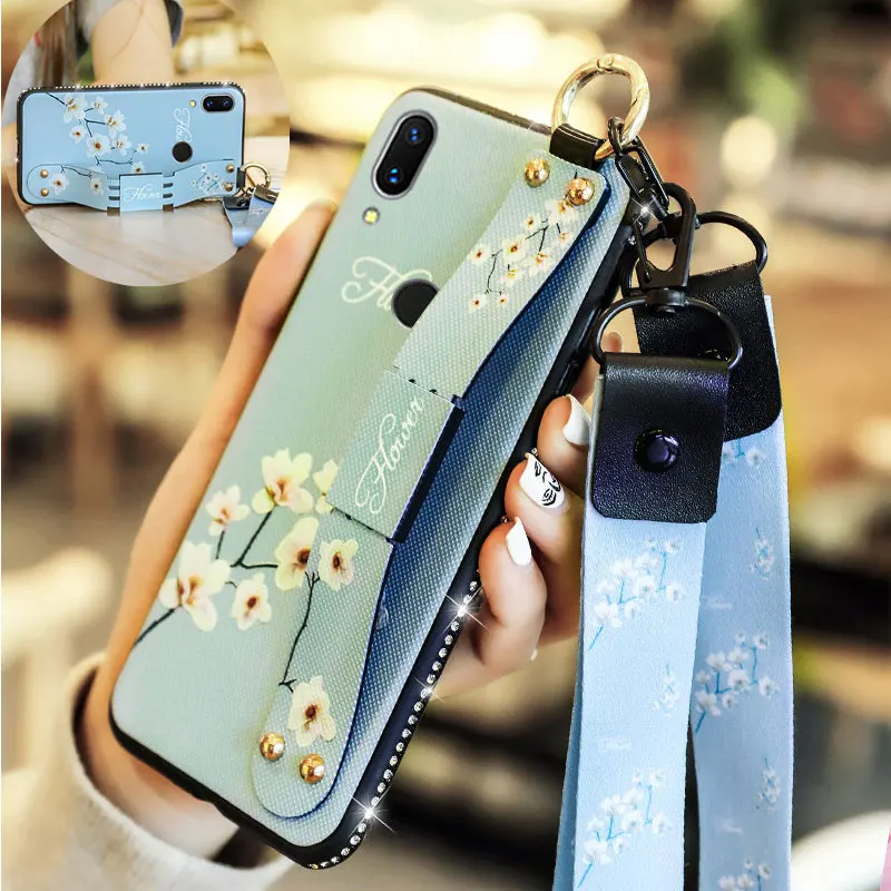 

Wrist Strap Hand Band Case For Hauwei Nova 3i Finger Ring Soft TPU Back Cover For Hauwei Nova 4 3e Schockproof Cover Coque