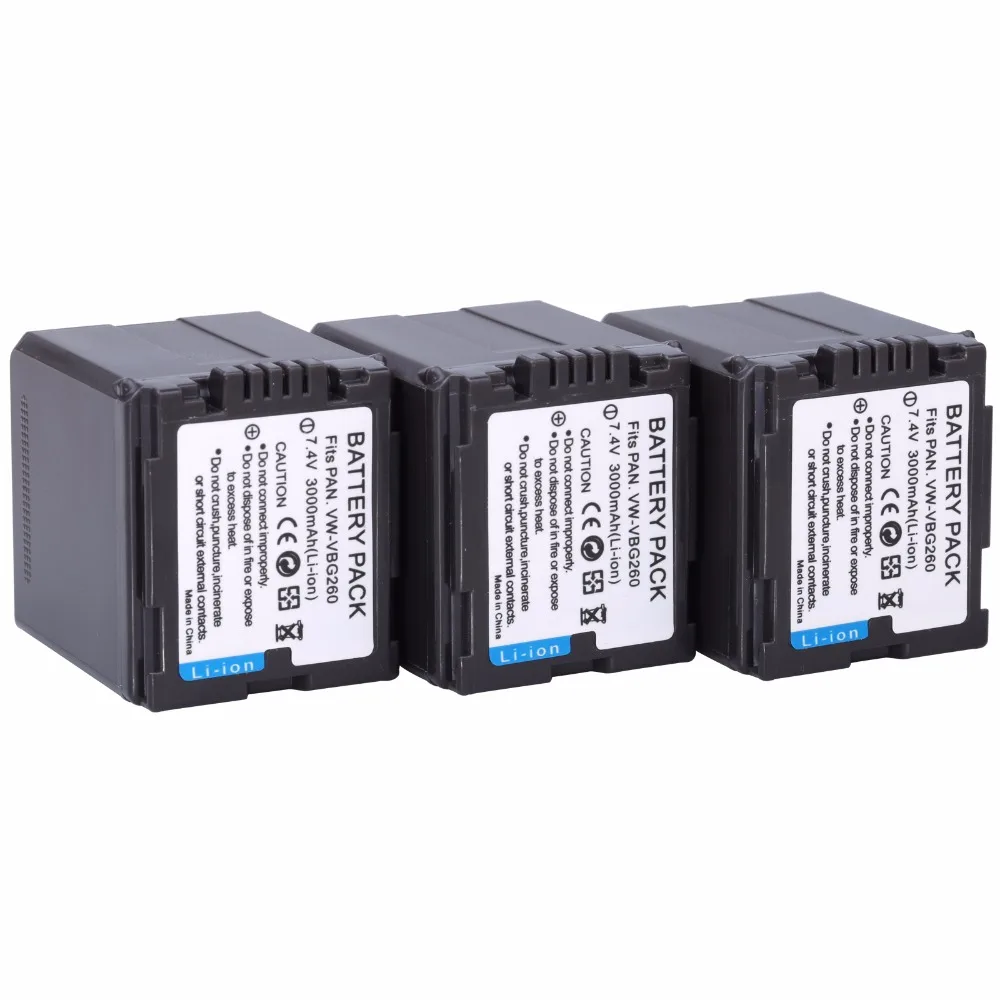 5 шт VW-VBG260 VW VBG260 VBG130 VBG260 Батарея для PANASONIC HDC-HS700 TM700 HS300 TM300 HS250 SD20 HS20 HDC-SDT750 SDR-H40