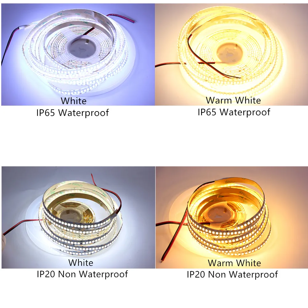 5 м 12 В IP65 водонепроницаемый IP20 2835 не водонепроницаемый гибкий светильник Светодиодная лента 240 светодиодный/м витрина светодиодный более яркий теплый белый