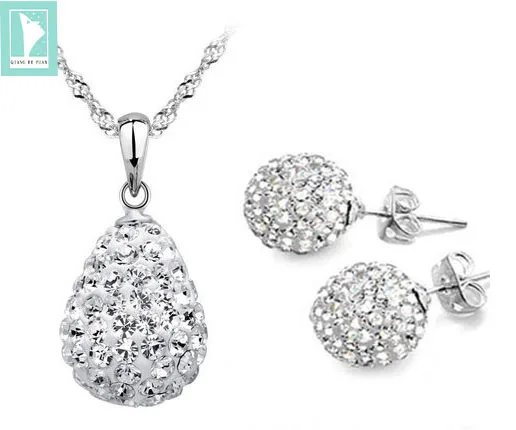 

Fashion full zircon stones setting water drop shape and hearts jewel sets