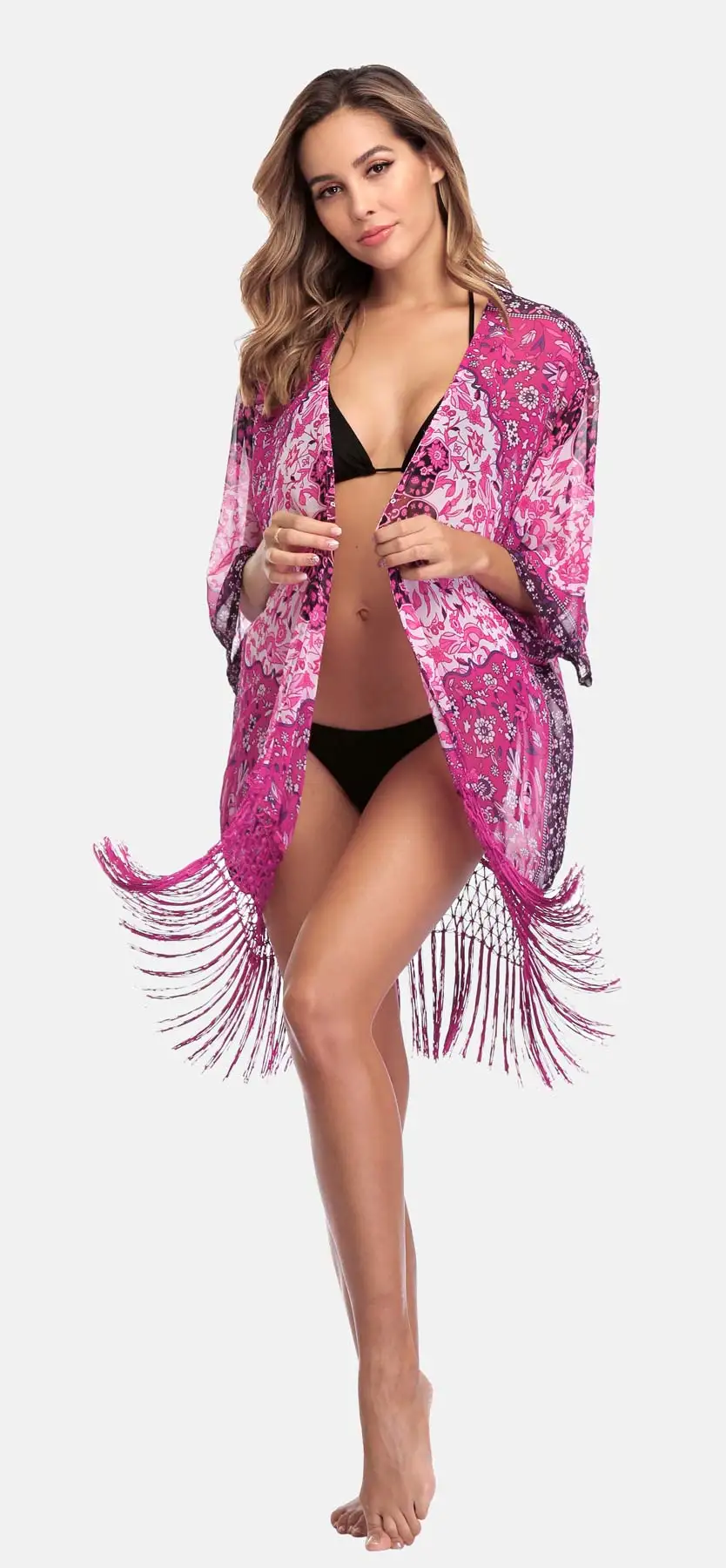 Женское кимоно Anfilia, сексуальное бикини, шифон, накидка, кардиган, купальник, пляжная одежда
