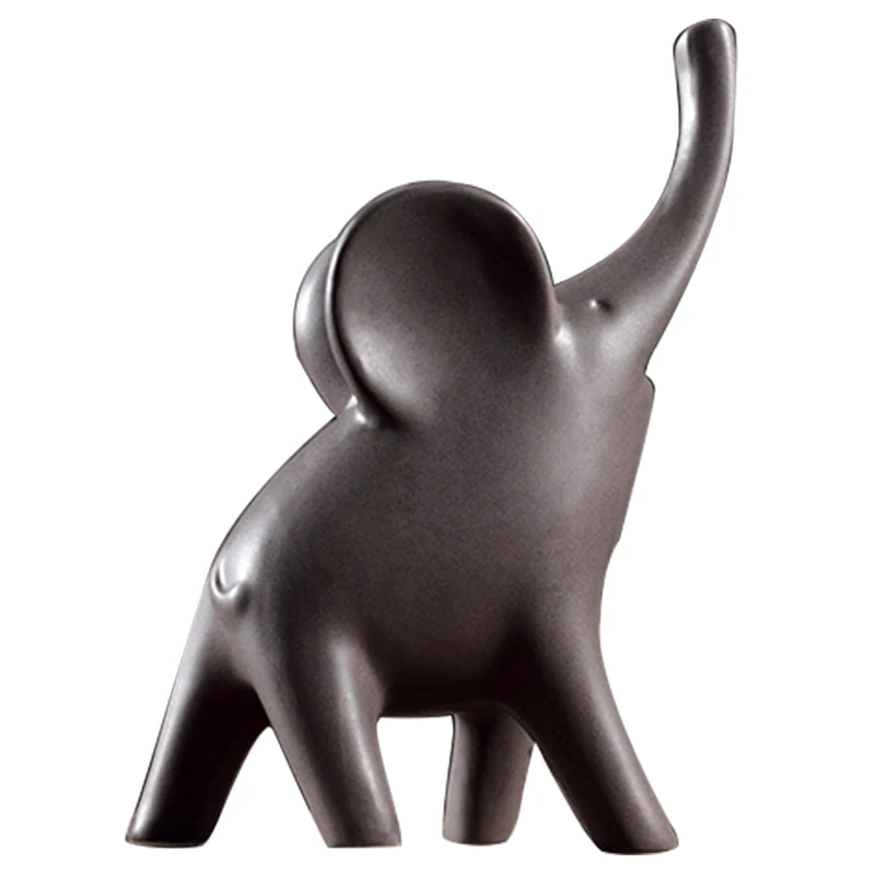 

European Ceramic Elephant Statue Crafts Animal Ornament Elephant Figurines Home Living Room Wine Cabinets Decor Wedding Gift