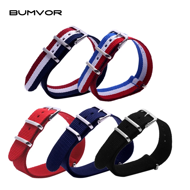 Бренд BUMVOR 18 мм #00 25 армейский спортивный нейлоновый ремешок для наручных часов из