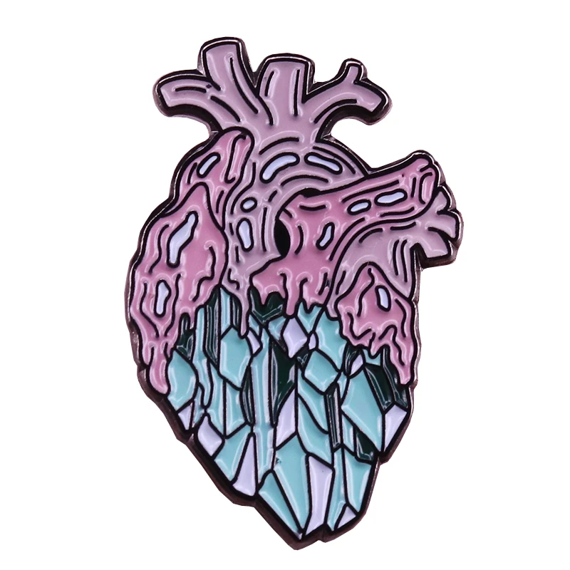 

Anatomical pastel heart badge body organ brooch weird Goth art pin medical jewelry doctor nurses gift