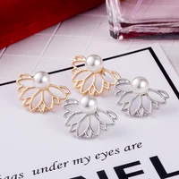 Marisa Lotus Pearl Flower Stud Earrings 6