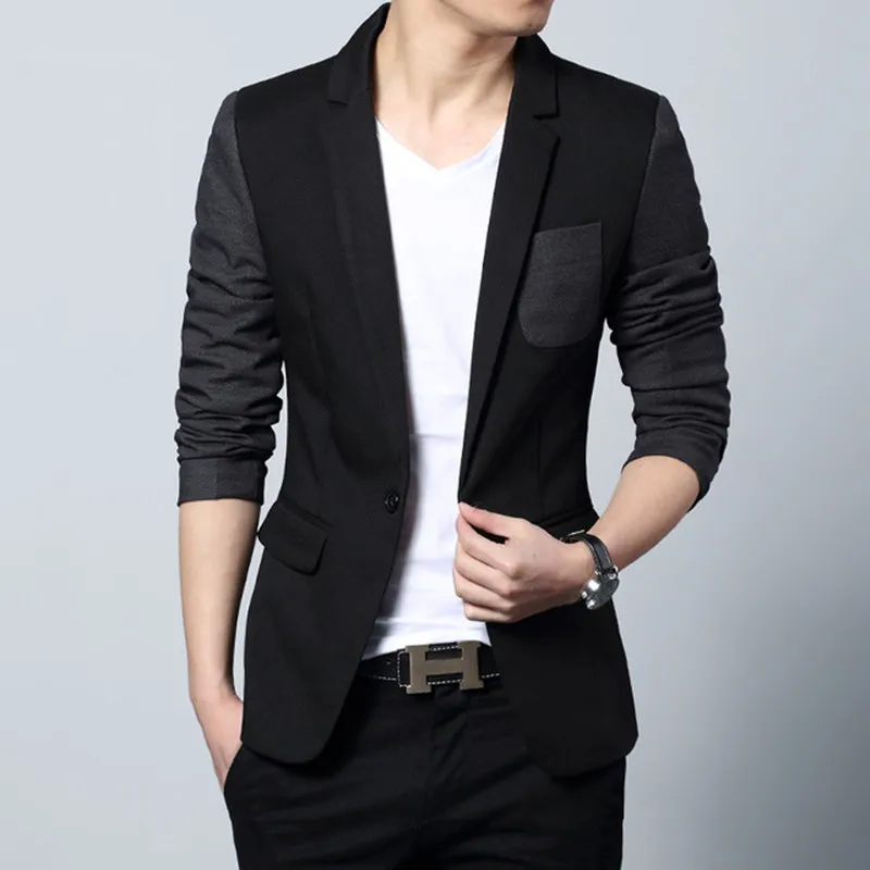 

Men Blazers And Jackets 2017 Formal Male Blazer Men Suits Jackets Slim Fit Patchwork Black Coats Mens Blazers Suit