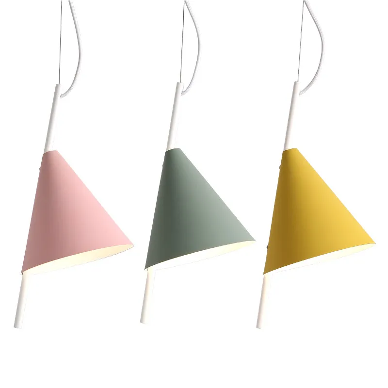 

Modern Creative design art pendant lights living room Bedroom restaurant macarons colorful droplight iron LED Pendant lamps