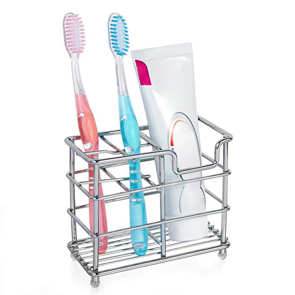 Нержавеющая Сталь Настенный полировальный держатель для зубных щеток органайзер для хранения посуды полка стойка для зубных паст украшение дома