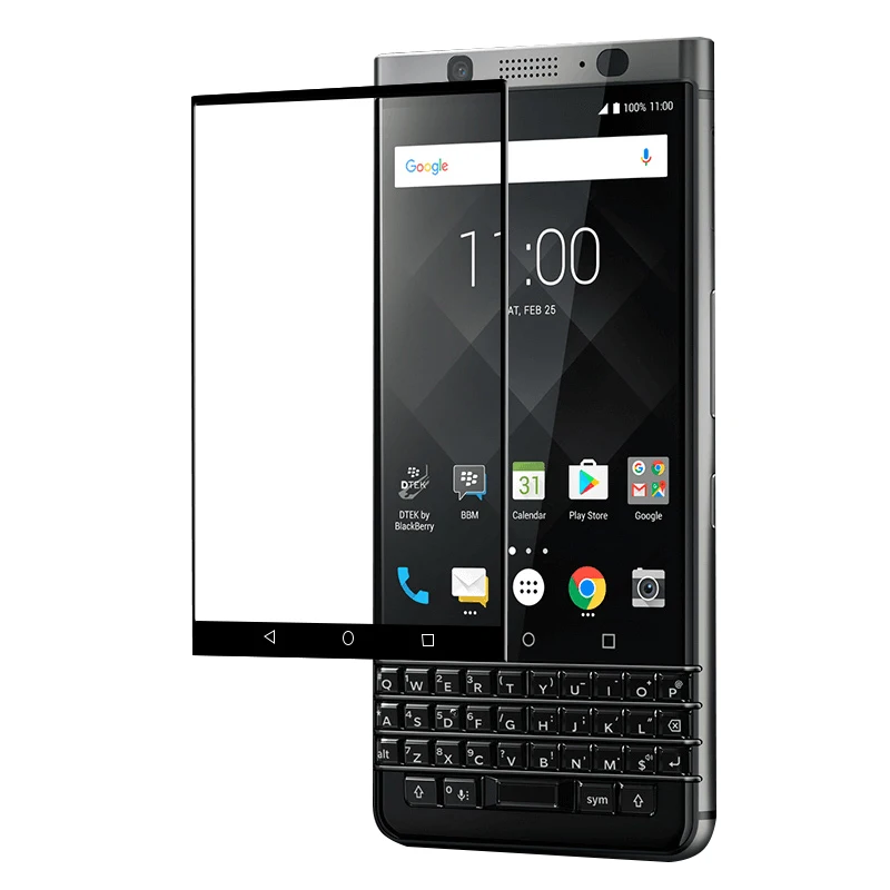 Премиум полное покрытие 3D изогнутые края стеклянная пленка для Blackberry DTEK 70 Mercury KEYone Защитная пленка для экрана Закаленное стекло пленка - Цвет: Black