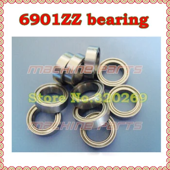 

50pcs 61901ZZ 6901ZZ 12*24*6 12x24x6mm metal shield 61901Z radial shaft ball bearing