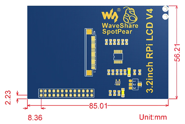 lcd 320*240 resolução spi interface para raspberry