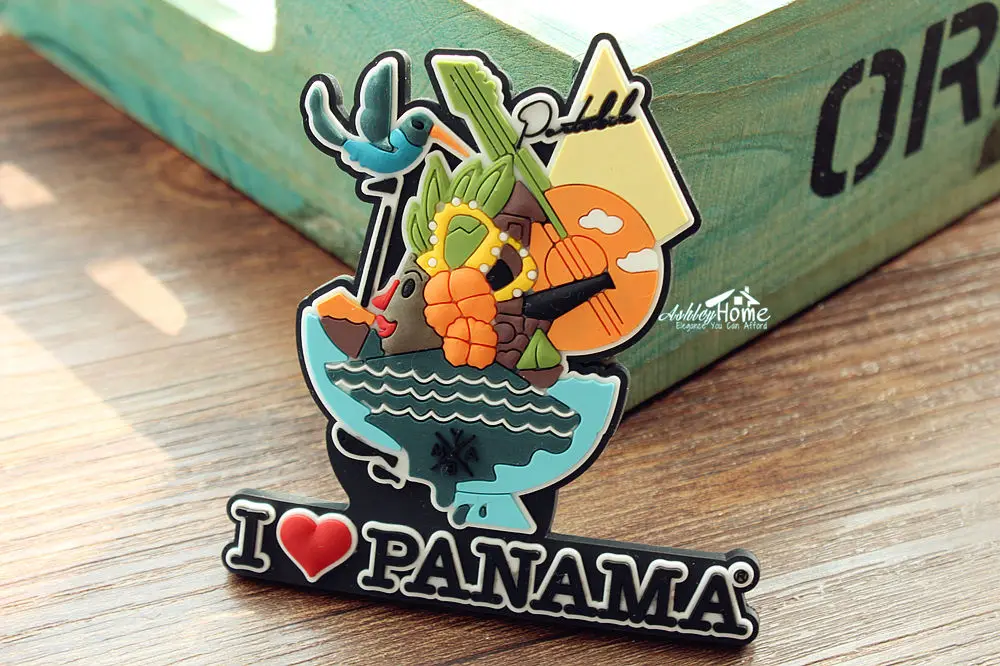 Panama Surf Reiseandenken Weichgummi Kühlschrankmagnete Souvenir Fridge Magnet 