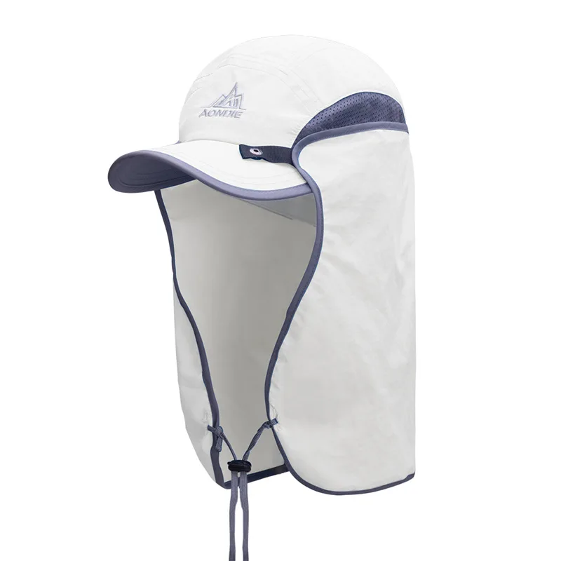 AONIJIE наружная Солнцезащитная шляпа со съемным палантин ультрафиолетовая Защита лица Колпачок для бега альпинизм - Цвет: White
