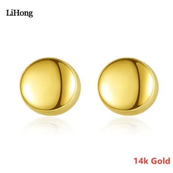 

Round Earrings In 14k Gold Are Suitable For Sending Female Girls Jewelry Gifts