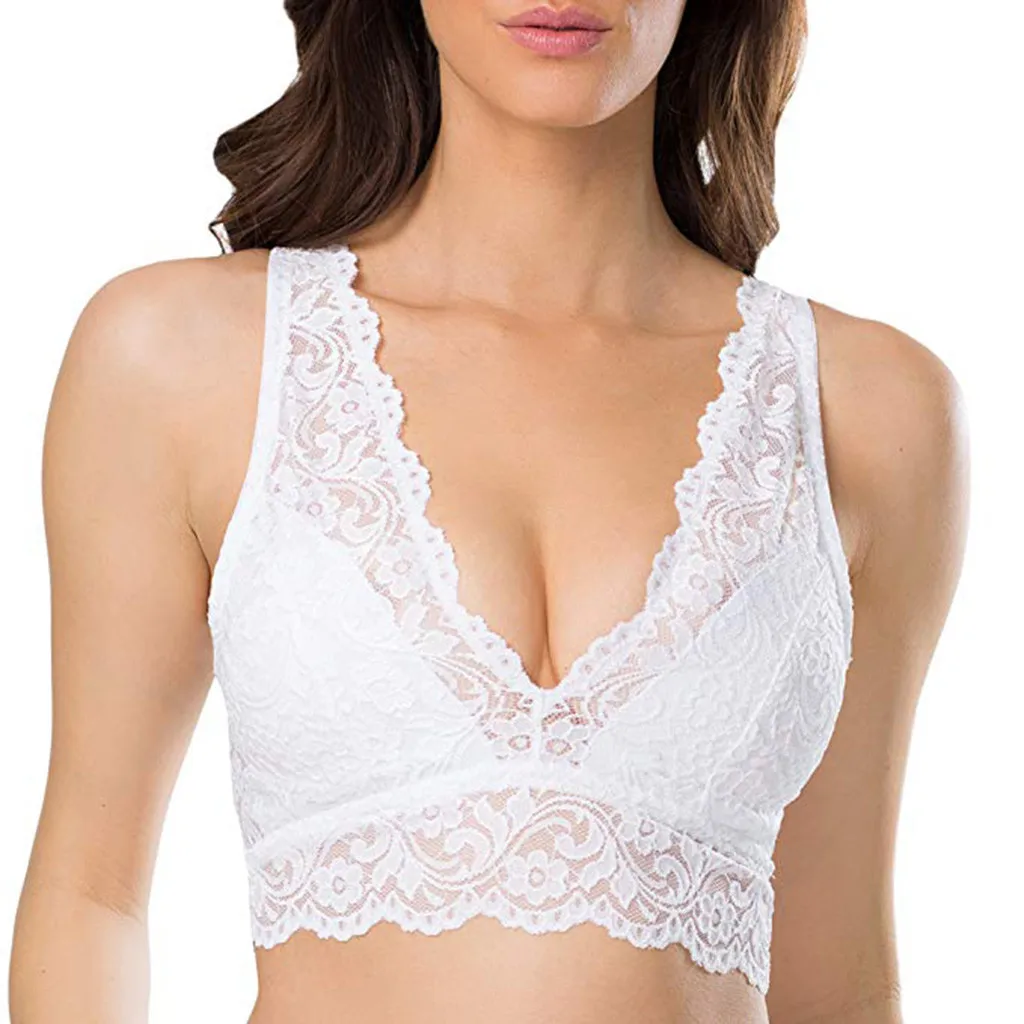 

Fashion New Sexy Women Bra Lace Deep V Bralette Wireless Underwear Lingerie