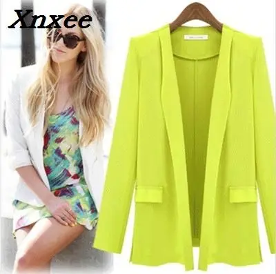 Модные куртки с длинными рукавами, Модный маленький костюм ярких цветов, осень 2017, блейзер высокого качества с круглым вырезом, Xnxee