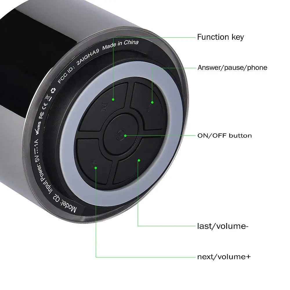 Portable Wireless Bluetooth Speaker Stereo Portable LED Speakers Hifi Speaker MP3 Mini Subwoofer Smart Column Loudspeaker A2