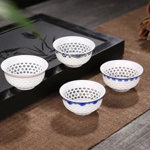 50 мл креативная китайская фарфоровая чашка, 1 шт Керамическая сотовая полая Кунг футекап, керамическая сотовая Изысканная чашка