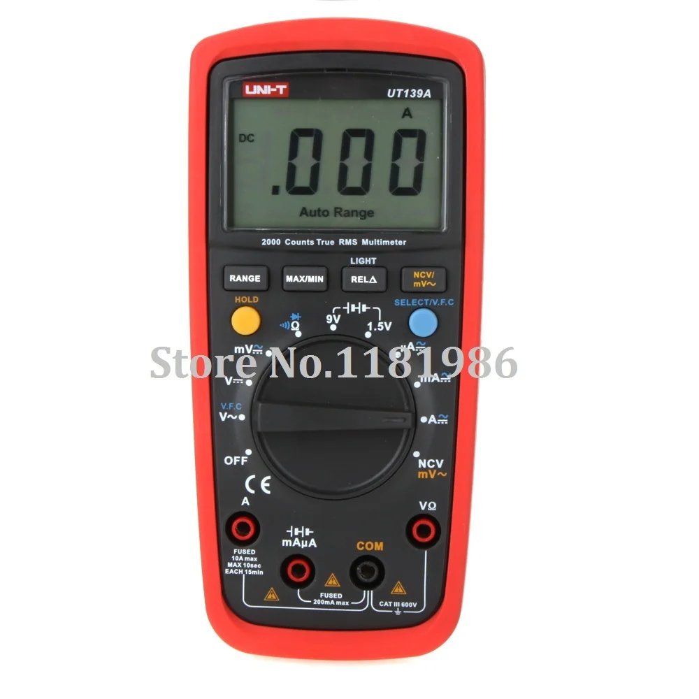 UNI T UT139A True RMS Auto Range Digital Multimeter for AC/DC Current