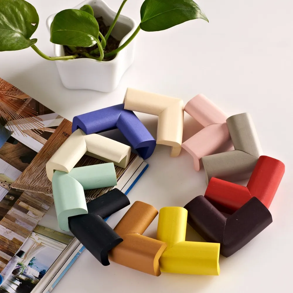4Pcs/lot 60*60*12mm Soft Baby Safe Corner Protector Baby Kids Table Desk Corner Guard Children Safety Edge Guards