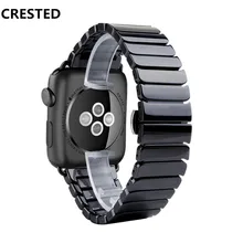 Хохлатый ремешок для Apple Watch Band 5 4 44 мм/40 мм 3 iwatch band 42 мм correa ceramic Link браслет аксессуары для часов 38 мм 5/4/3/2/1