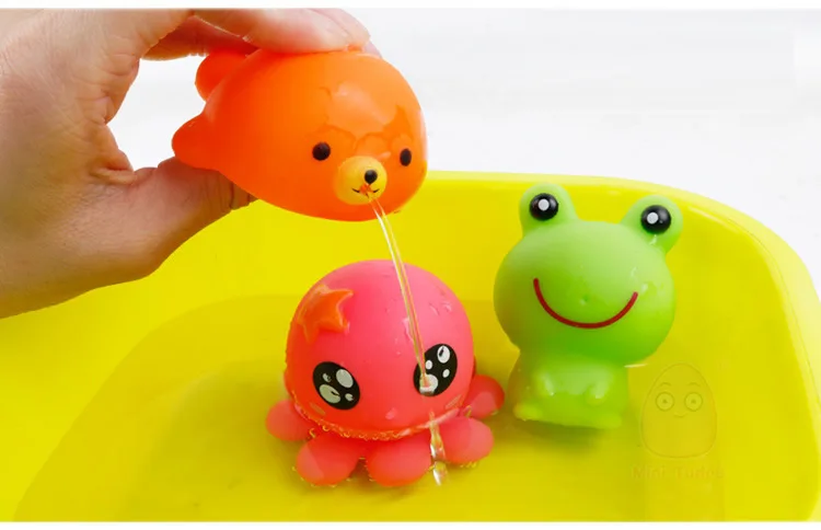 Mini Tudou детские игрушки для ванной резиновые распыления воды детские игрушки Squirters Детям интересно душ игрушки Ванна детский бассейн игрушки для малышей