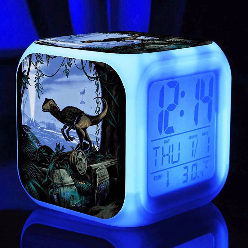Динозавр Детский будильник с функцией повтора 3D украшения мультфильм электронные часы Многофункциональный цифровой светодиодный настольные часы дети