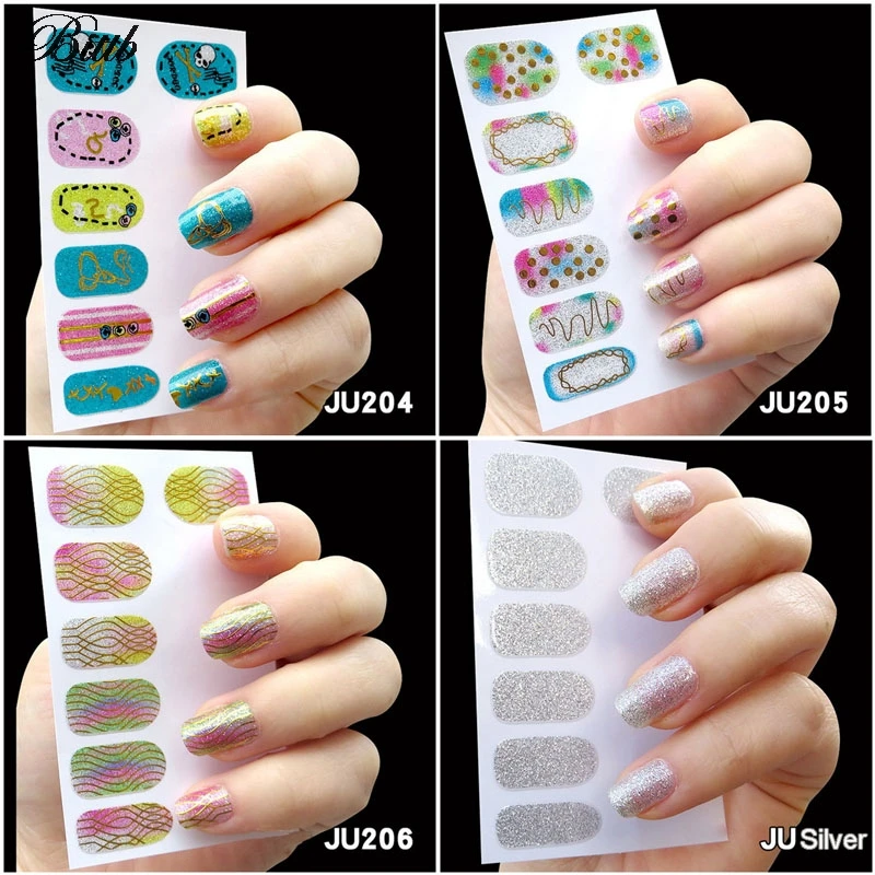

Bittb Nail Art Gilding Nail Decal Polish Tool Makeup Glitter 3D DIY Nail Sticker With Nail File Blink Stamp Stickers