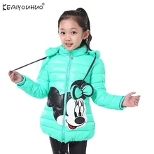 Nouvelles filles d’hiver veste de bande dessinée manteau de coton-rembourré vêtements en coton rembourré vêtements enfants manteau Enfants vêtements veste pour les filles