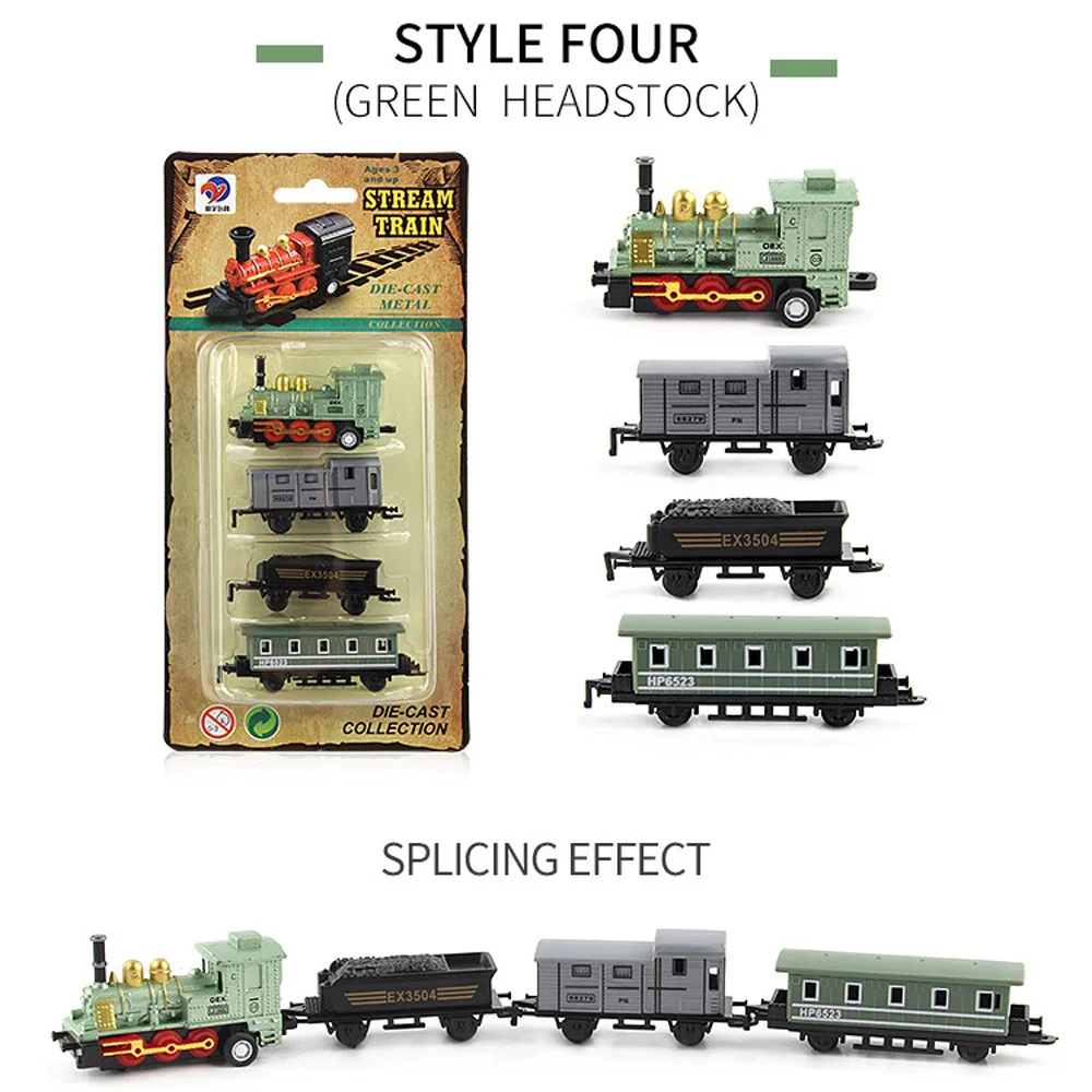 Детская Классическая модель поезда из сплава в стиле ретро, модель парового поезда, детские игрушки, подарки, Новинка