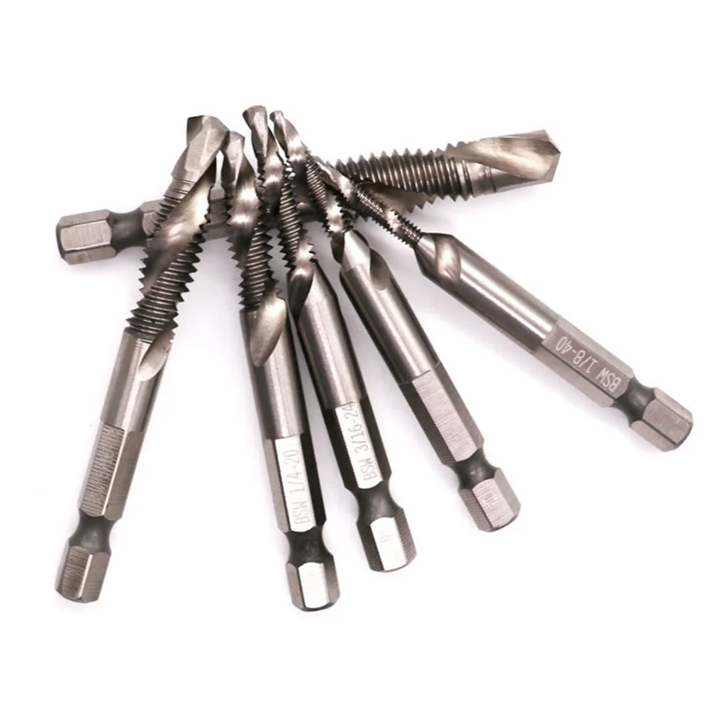 Tap Drill Bit Set Hex Shank HSS 4341 Screw Thread Metric Tap Drill Bit Screw Machine Compound Tap M3 M4 M5 M6 M8 M10 Hand Tools
