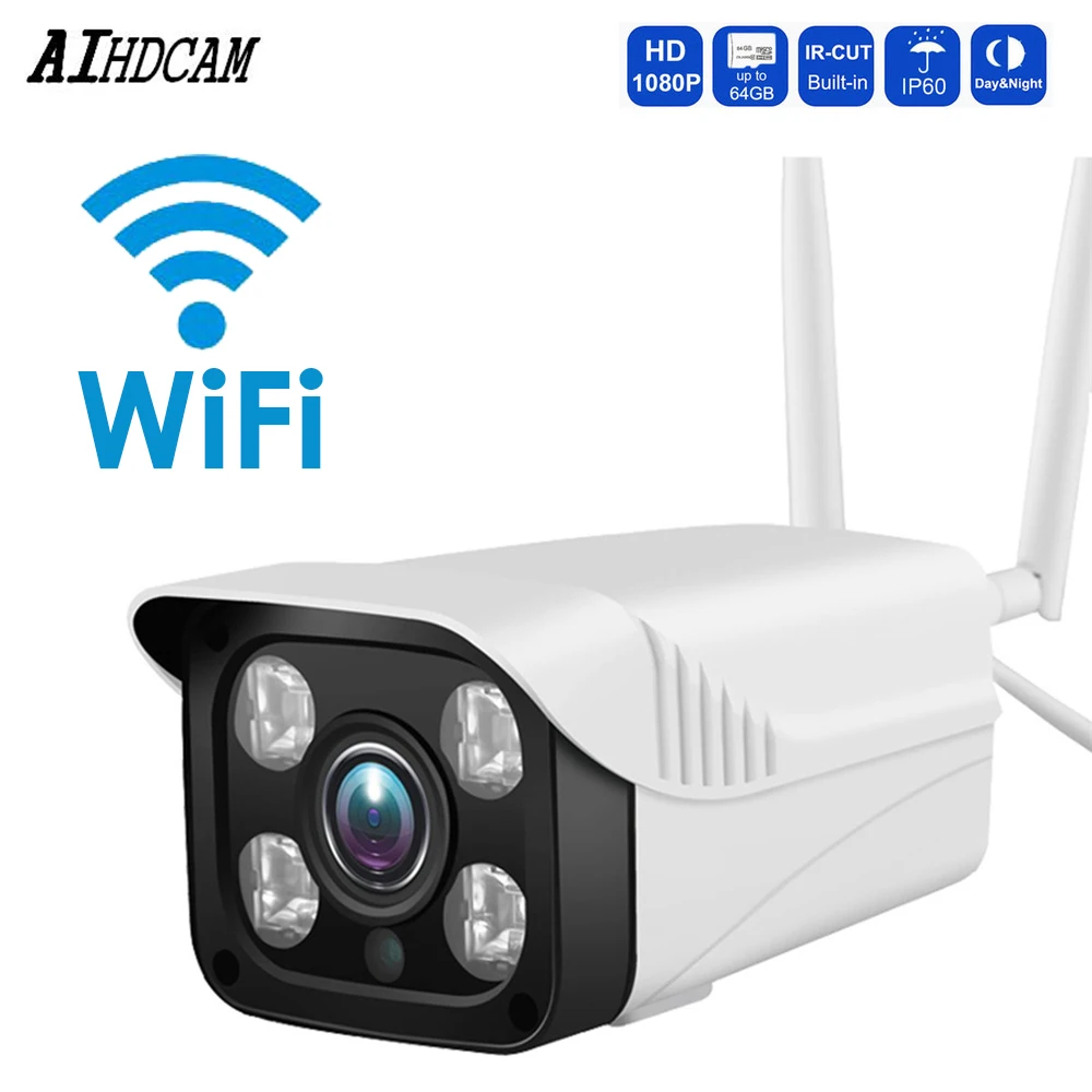 AIHDCAM 2,0 мегапиксельная HD водостойкая WiFi ip-камера 1080 P наружная камера видеонаблюдения ночного видения видеонаблюдения монитор yoosee