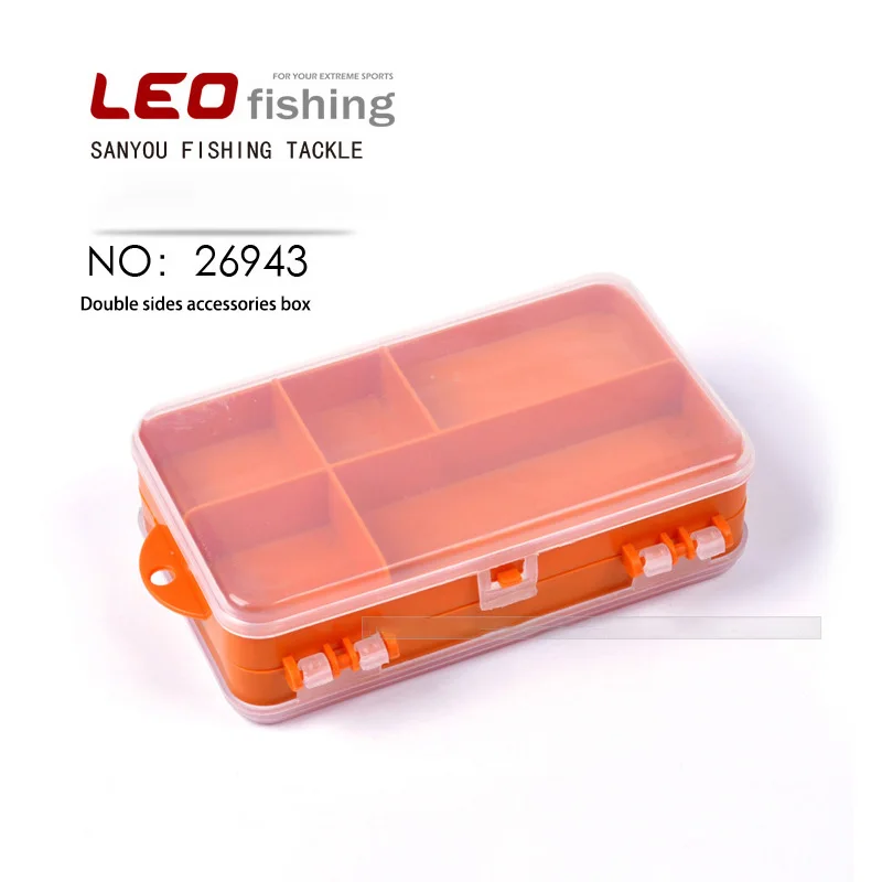 

Leo 9 Compartment Plastic Fishing Tackle Box 26943 Double Sided Accessories Box Hooks Lure Boxes Fishing Gear Pesca 14*8.3*4.1cm