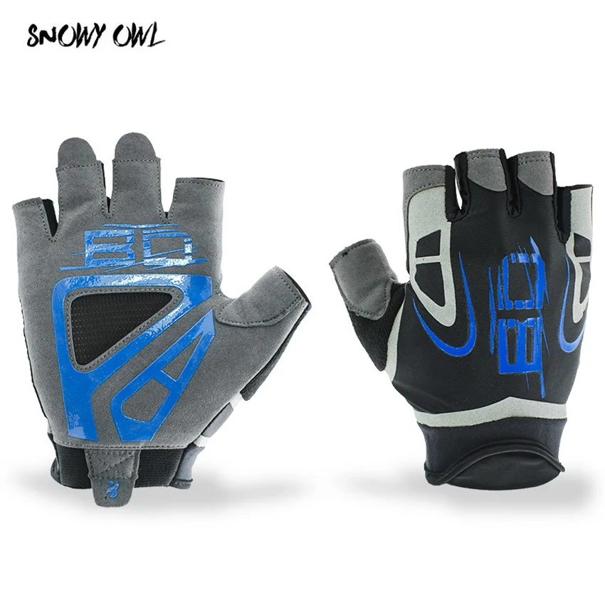 Мужские уличные спортивные перчатки, перчатки с полупальцами для фитнеса, тренировки, Lyca, бега, тренировки, без пальцев, h33 - Цвет: blue