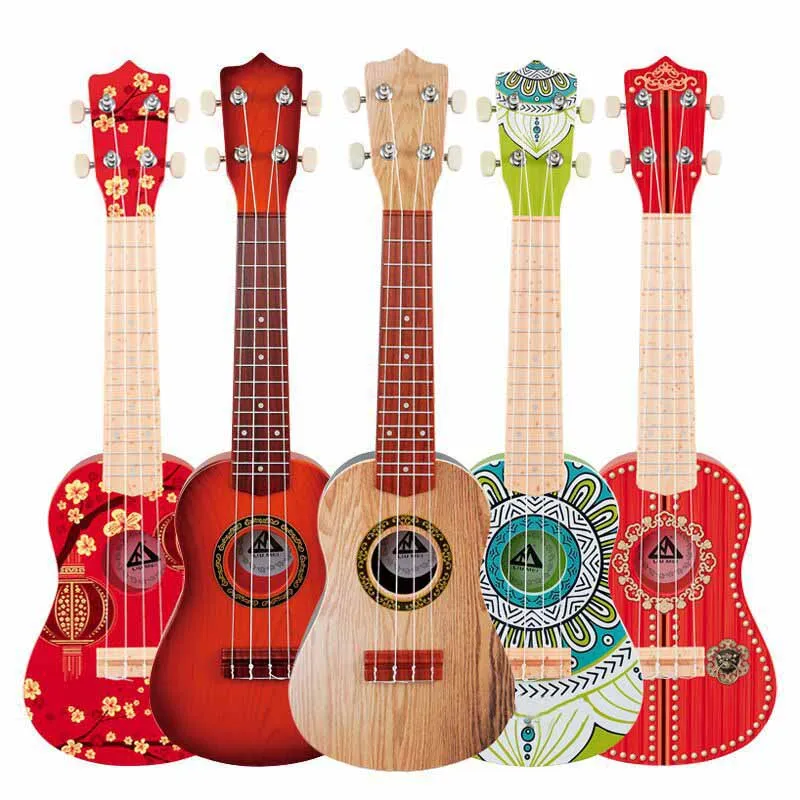 21 дюймов Гавайские гитары укулеле Музыкальные инструменты 4 струны сопрано Ukelele детская миниатюрная Гавайская гитара детские музыкальные игрушки подарки на день рождения