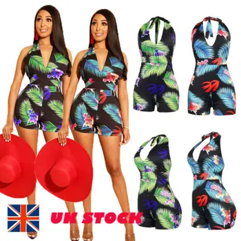 

Womens Clubwear Summer Playsuit Bodycon Party Jumpsuit Romper Shorts Holiday UK