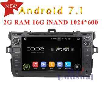 

WANUSUAL 8'' Quad Core 16G 2G RAM Android 7.1 Car GPS Navigation for Toyota Corolla 2006 2007 2008 2009 2010 2011 with BT WIFI
