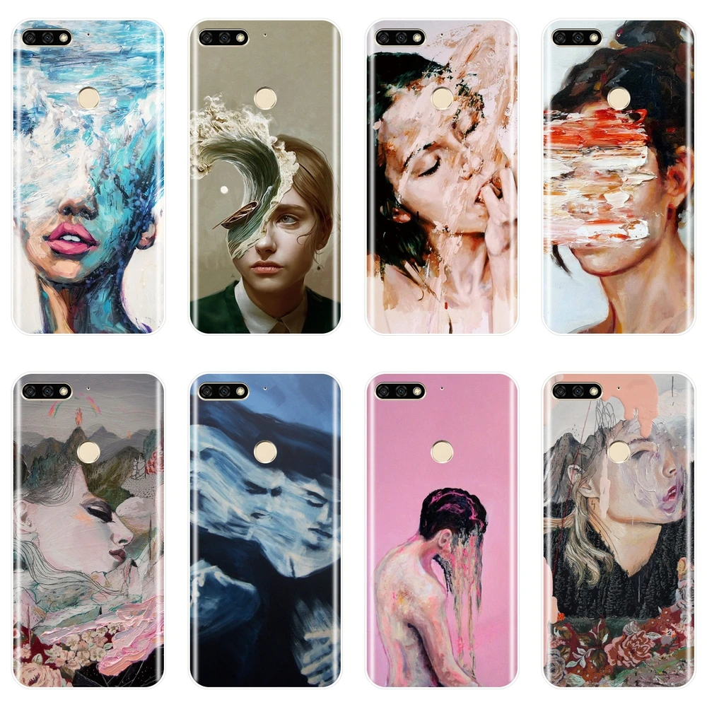 

Back Cover For Huawei Honor 8X MAX 10 9 8 7 7S 7X 7A 7C Pro Soft Silicone Art Girl Men Phone Case For Huawei Honor 7 8 9 10 Lite
